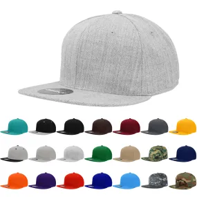 Decky RP1 - Fitted Flat Bill Hat, Retro Fitted Cap (Sizes: 6 7/8 - 7 1/4)
