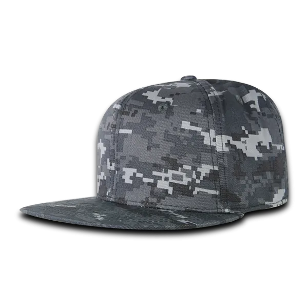 Decky RP1 - Fitted Flat Bill Hat, Retro Fitted Cap (Sizes: 6 7/8 - 7 1/4)