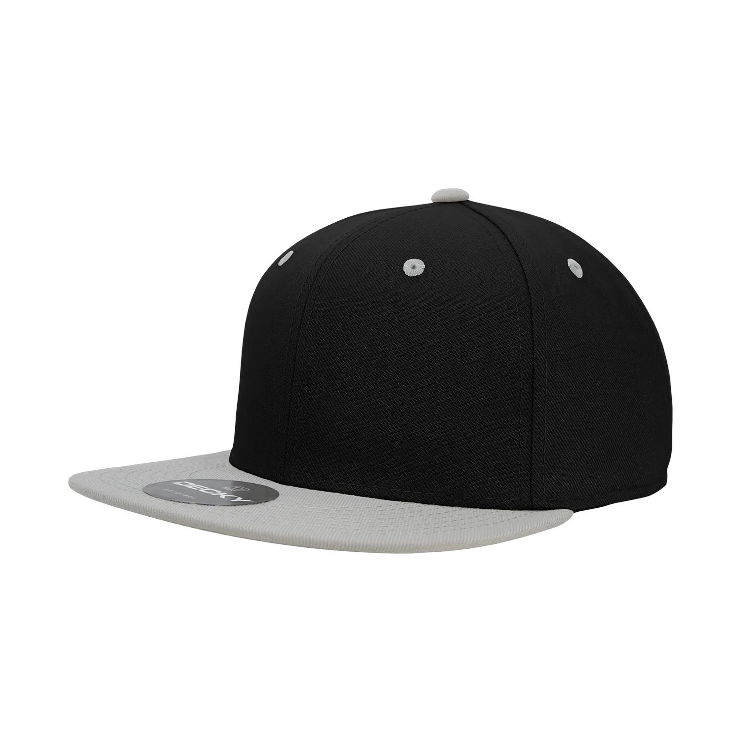 Decky RP1 - Fitted Flat Bill Hat, Retro Fitted Cap (Sizes: 6 7/8 - 7 1/4)