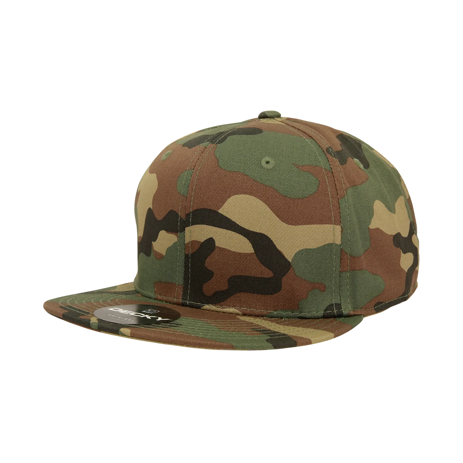 Decky RP1 - Fitted Flat Bill Hat, Retro Fitted Cap (Sizes: 6 7/8 - 7 1/4)