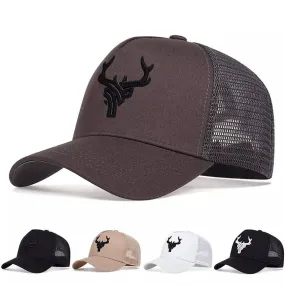 Deer Head Cotton Trucker Cap