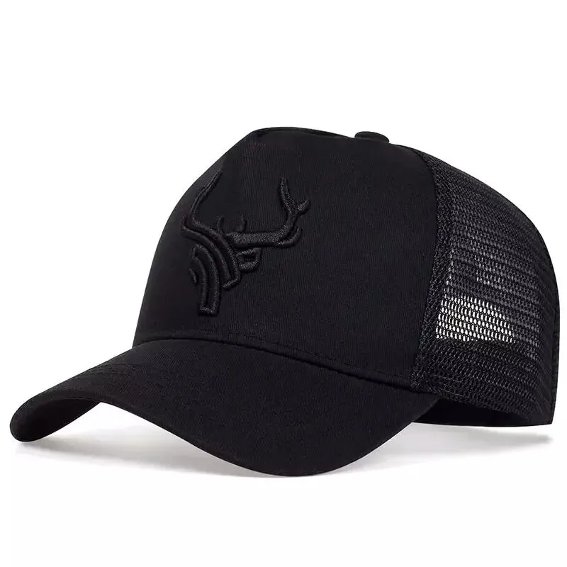 Deer Head Cotton Trucker Cap