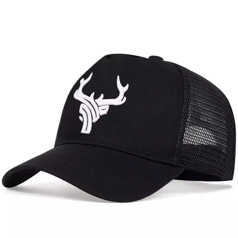 Deer Head Cotton Trucker Cap