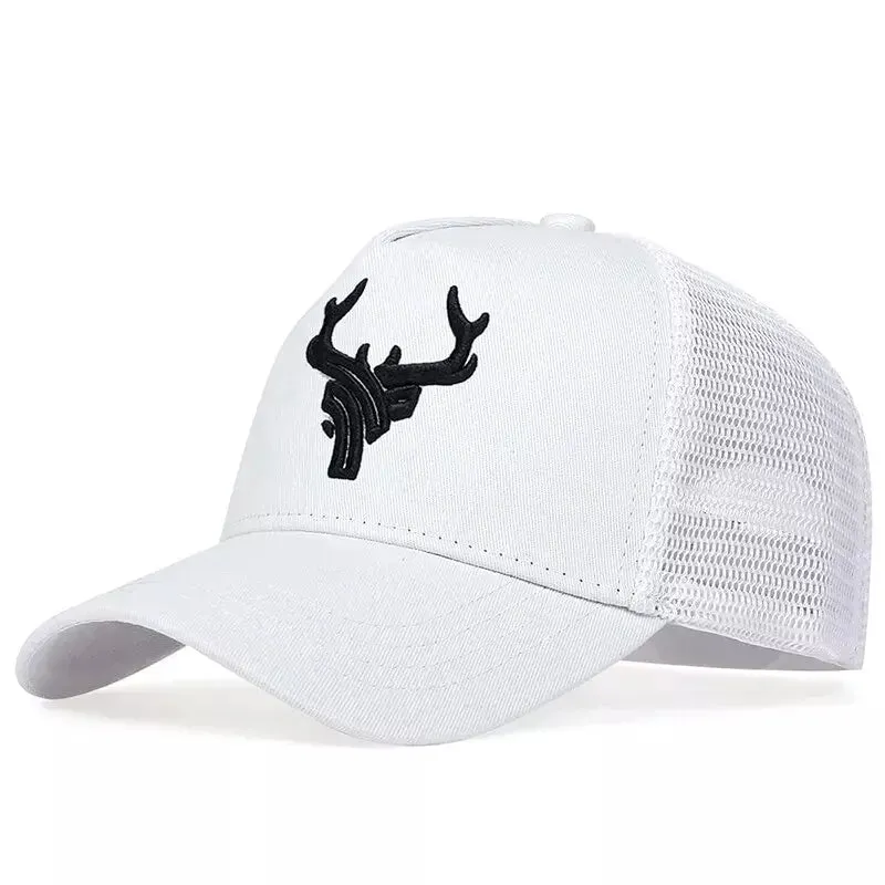 Deer Head Cotton Trucker Cap