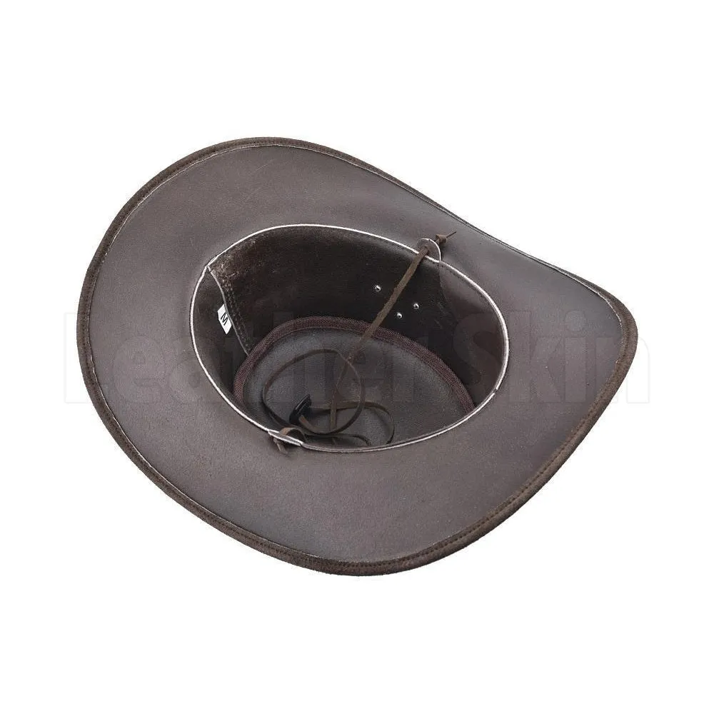 Elegant Suede Leather Cowboy Safari Hat