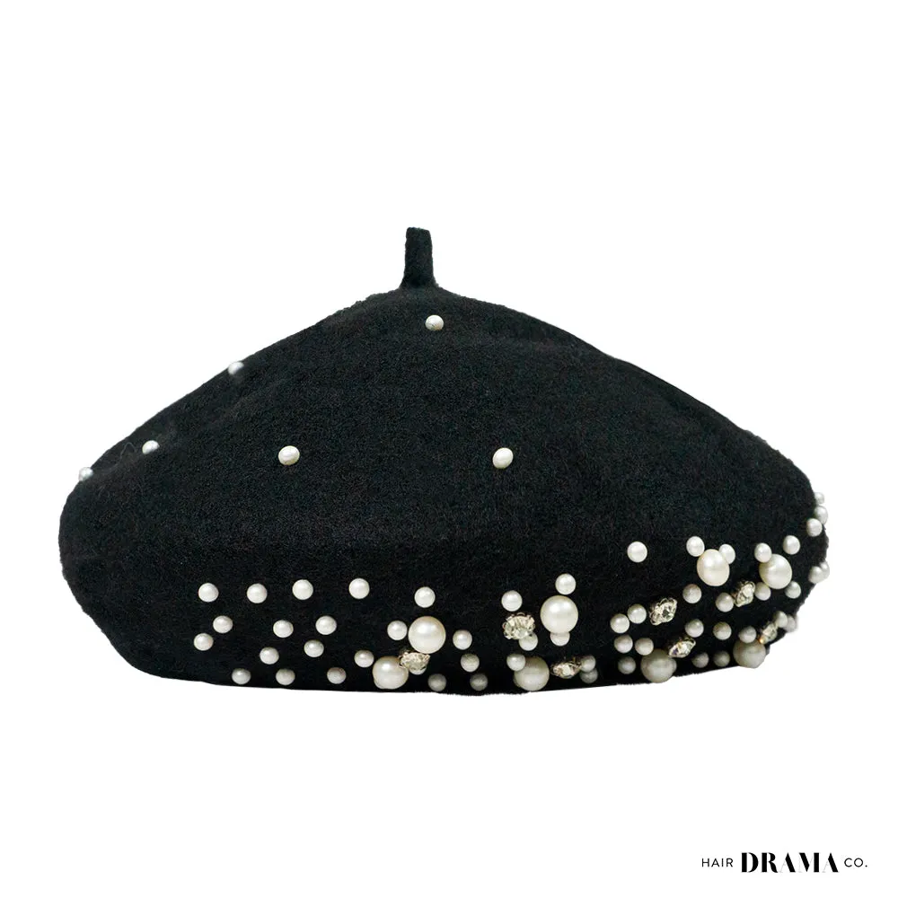 Embellished Beret - Black