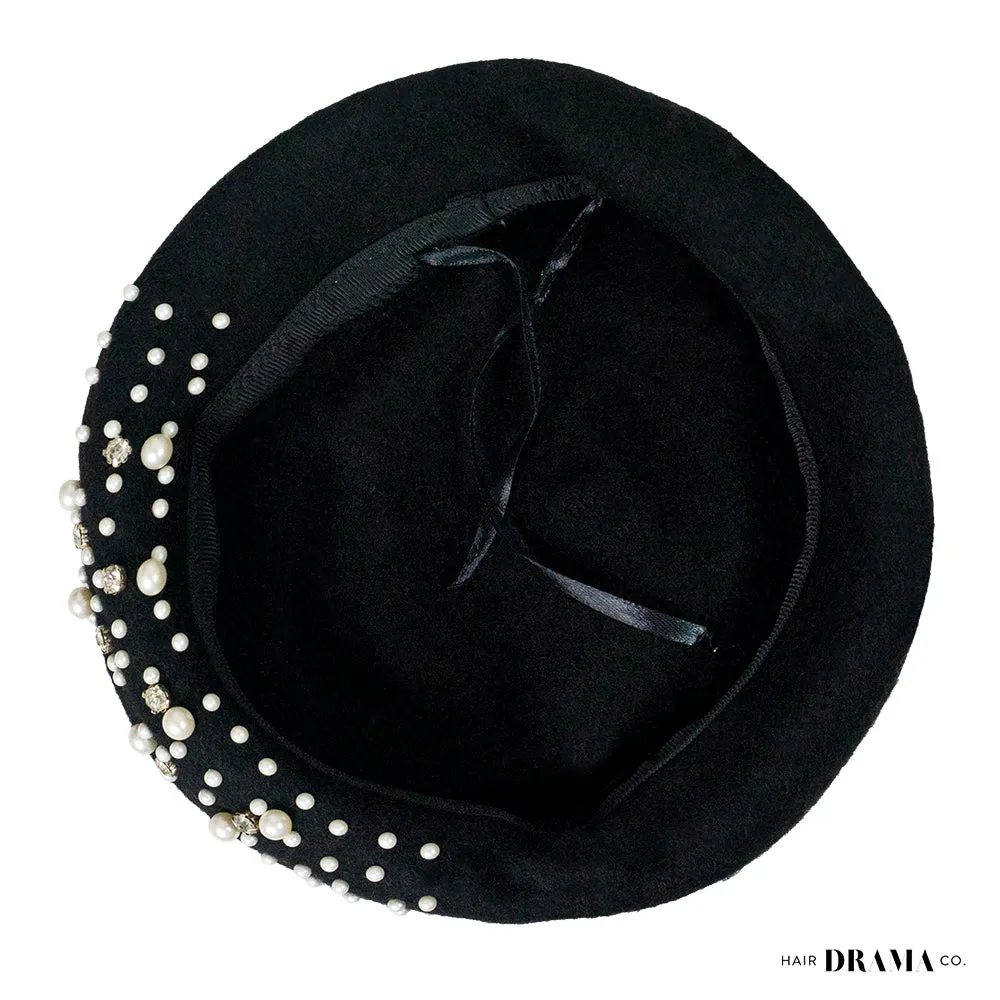 Embellished Beret - Black