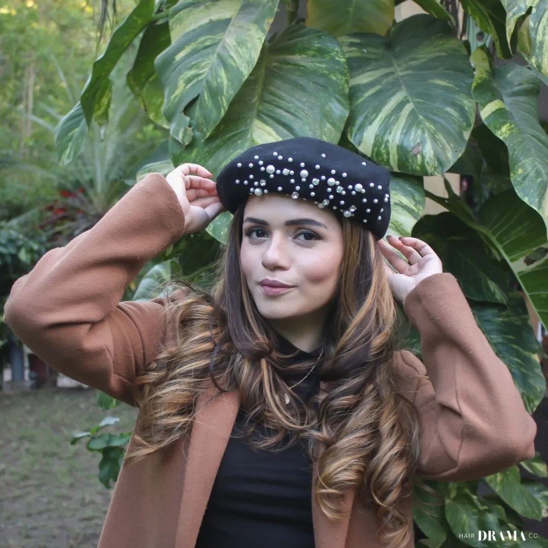 Embellished Beret - Black