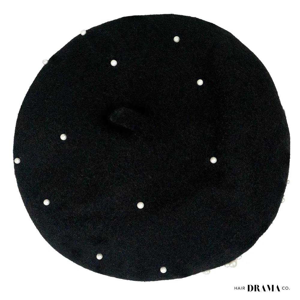 Embellished Beret - Black