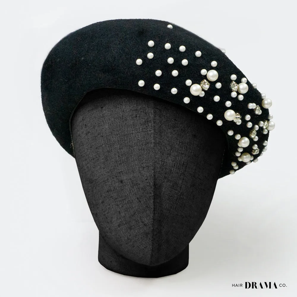 Embellished Beret - Black