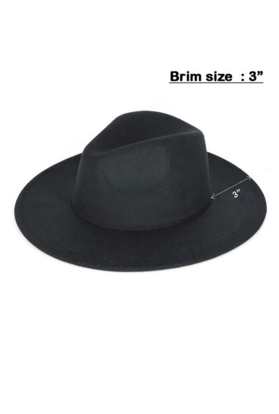 Faith Fedora Felt Hat - Black