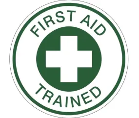 FIRST AID TRAINED HARD HAT LABEL
