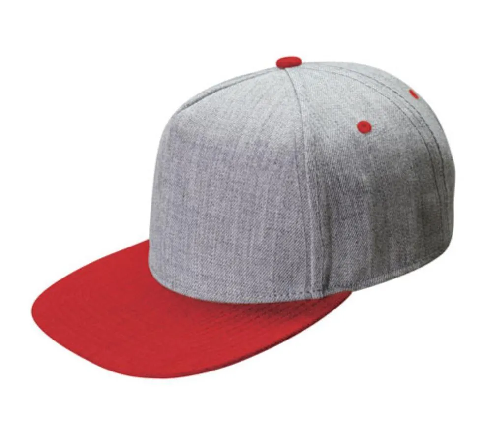 Flat Bill Two Tone 5 Panel Constructed Low Crown Baseball Snapback Hats Caps