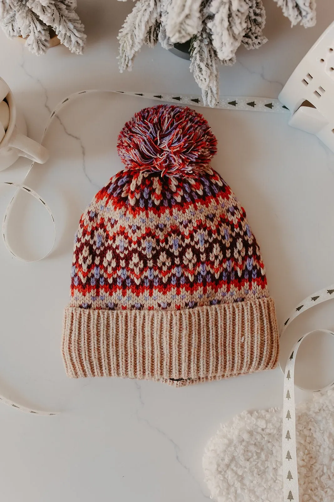 Free People First Frost Fairisle Pom Beanie