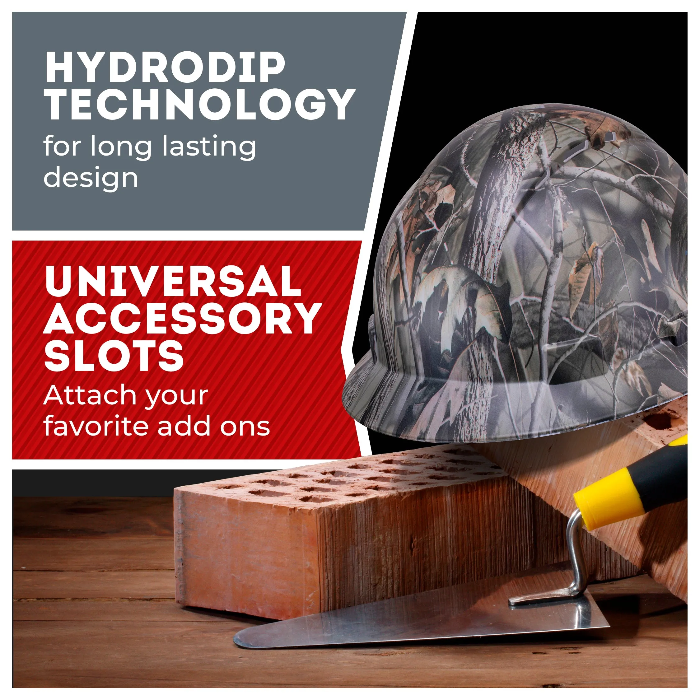 Full Brim Woodsman Camo Matte Finish Vented Hard Hat