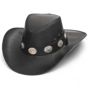 Genuine Leather Cowboy Hat with Conchos Band TOM-7208