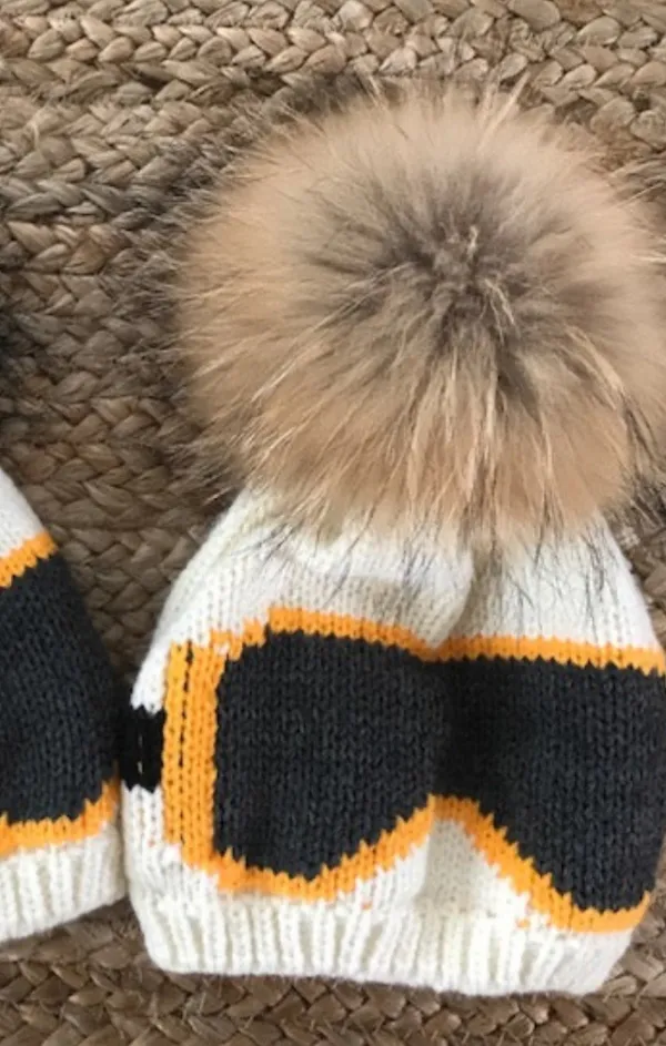 Goggle Pom Beanie Hat
