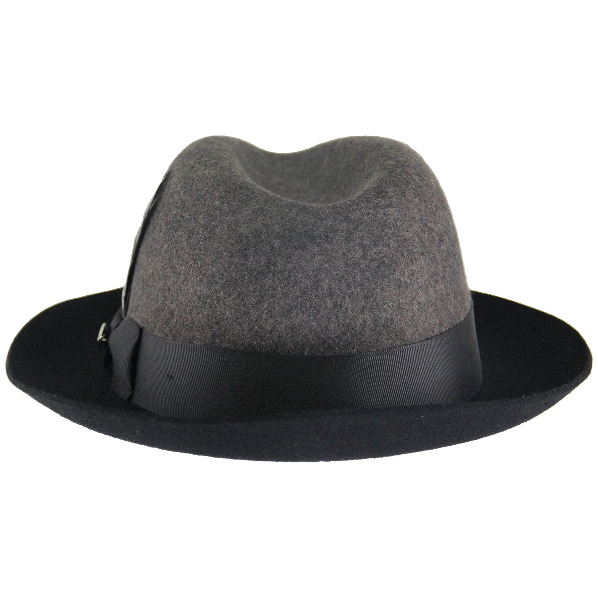 Grey two-tone wool felt fedora