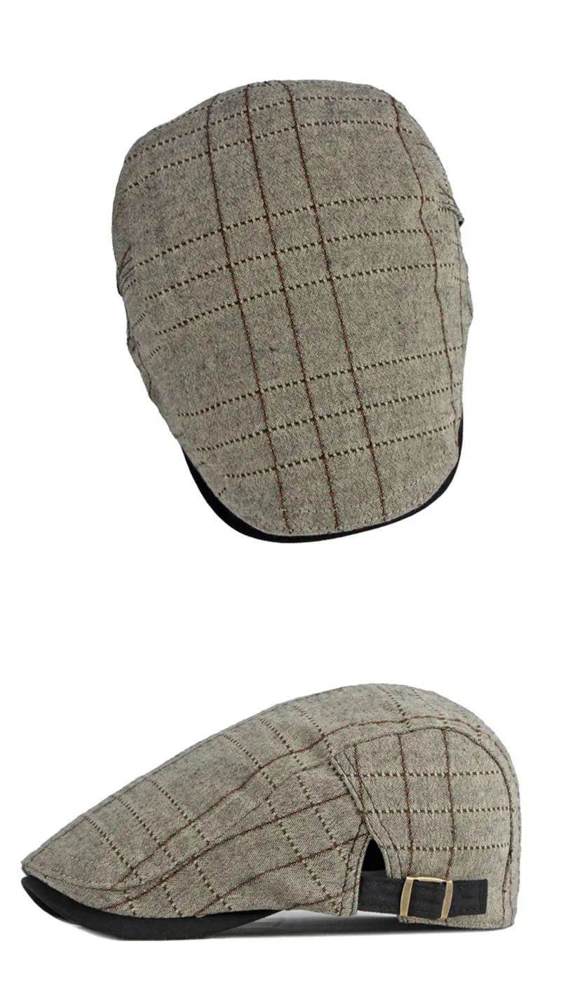Holland Striped Cotton Flat Cap