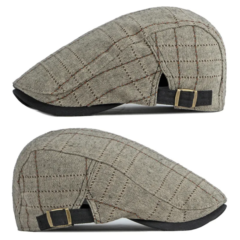 Holland Striped Cotton Flat Cap
