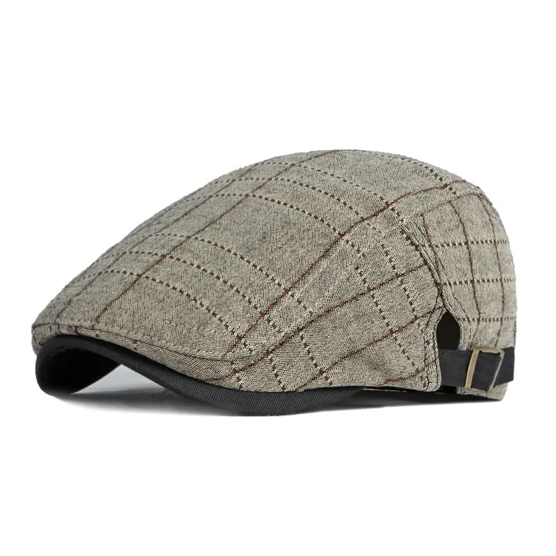 Holland Striped Cotton Flat Cap