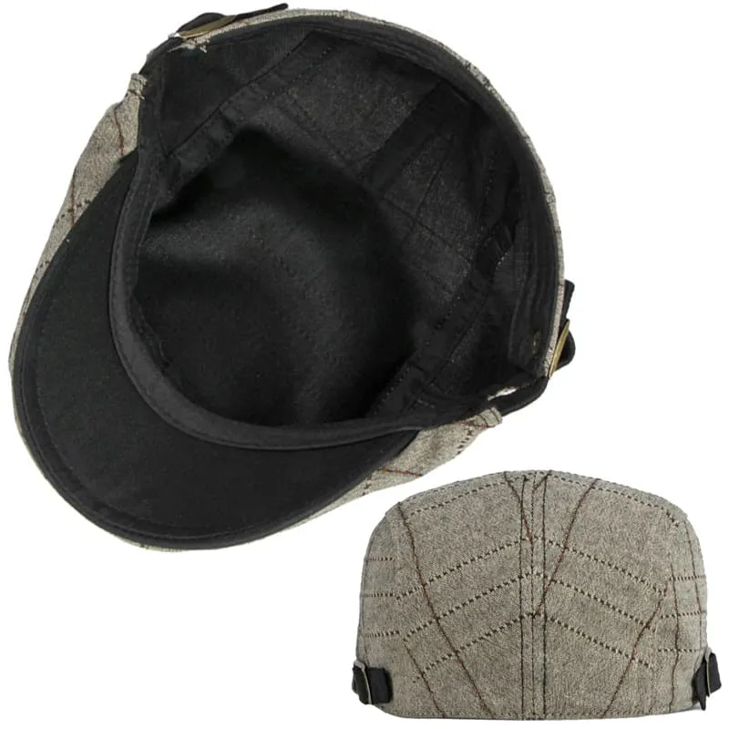 Holland Striped Cotton Flat Cap