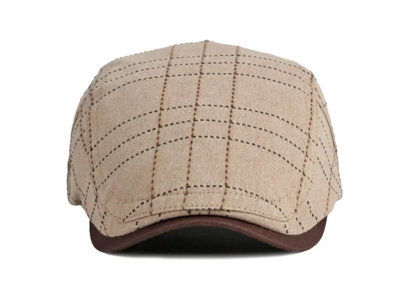 Holland Striped Cotton Flat Cap