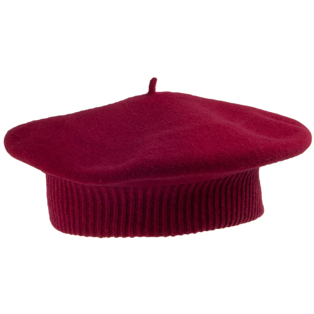 Héritage par Laulhère Hats Parisienne Merino Wool Beret - Burgundy