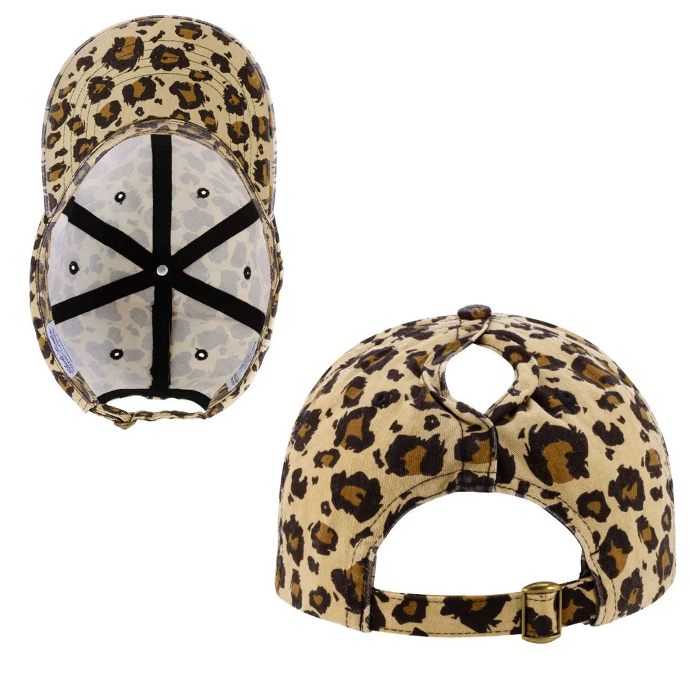 Infinity Her Leopard Print Ponytail Hat