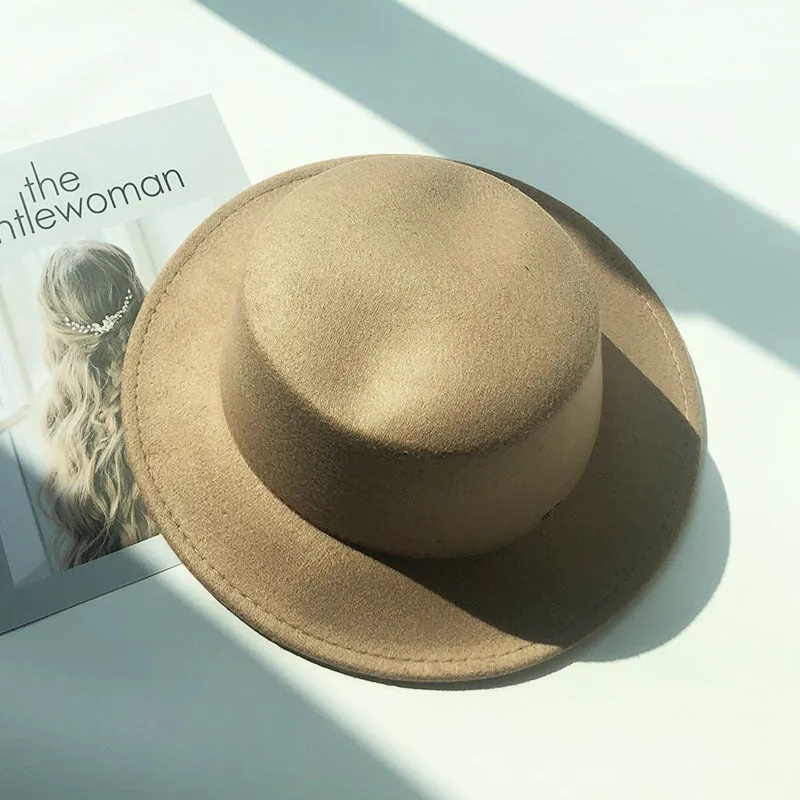 Italian Fedora Hats Autumn and Winter Women's Vintage Top Hat Warm Hat