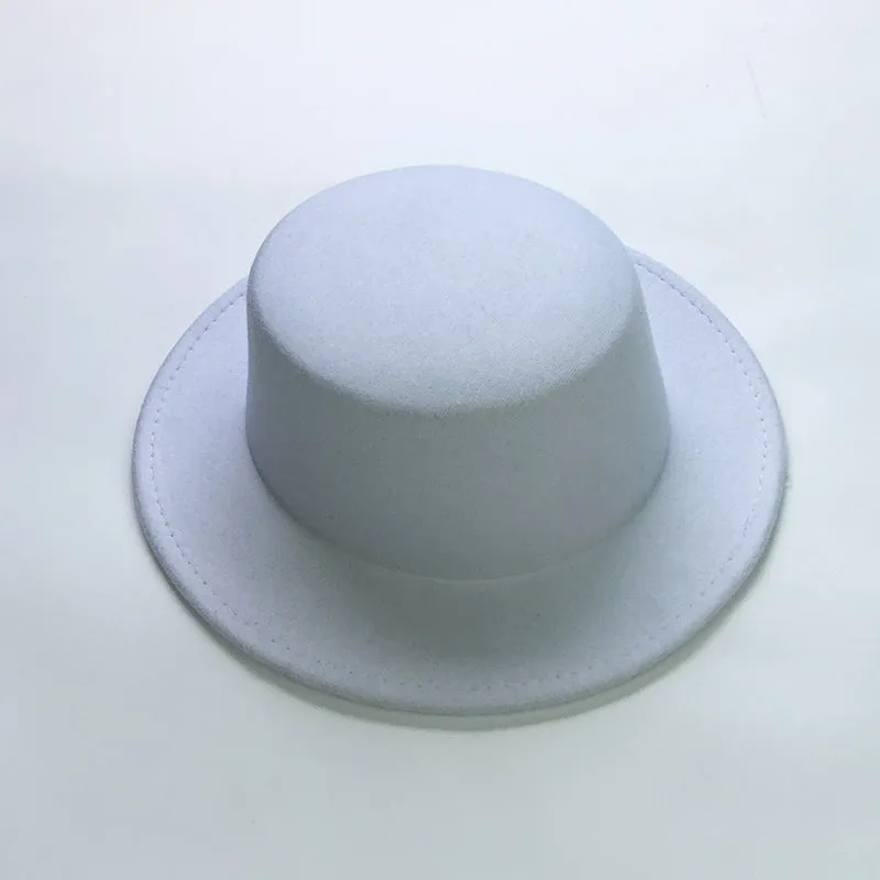 Italian Fedora Hats Autumn and Winter Women's Vintage Top Hat Warm Hat