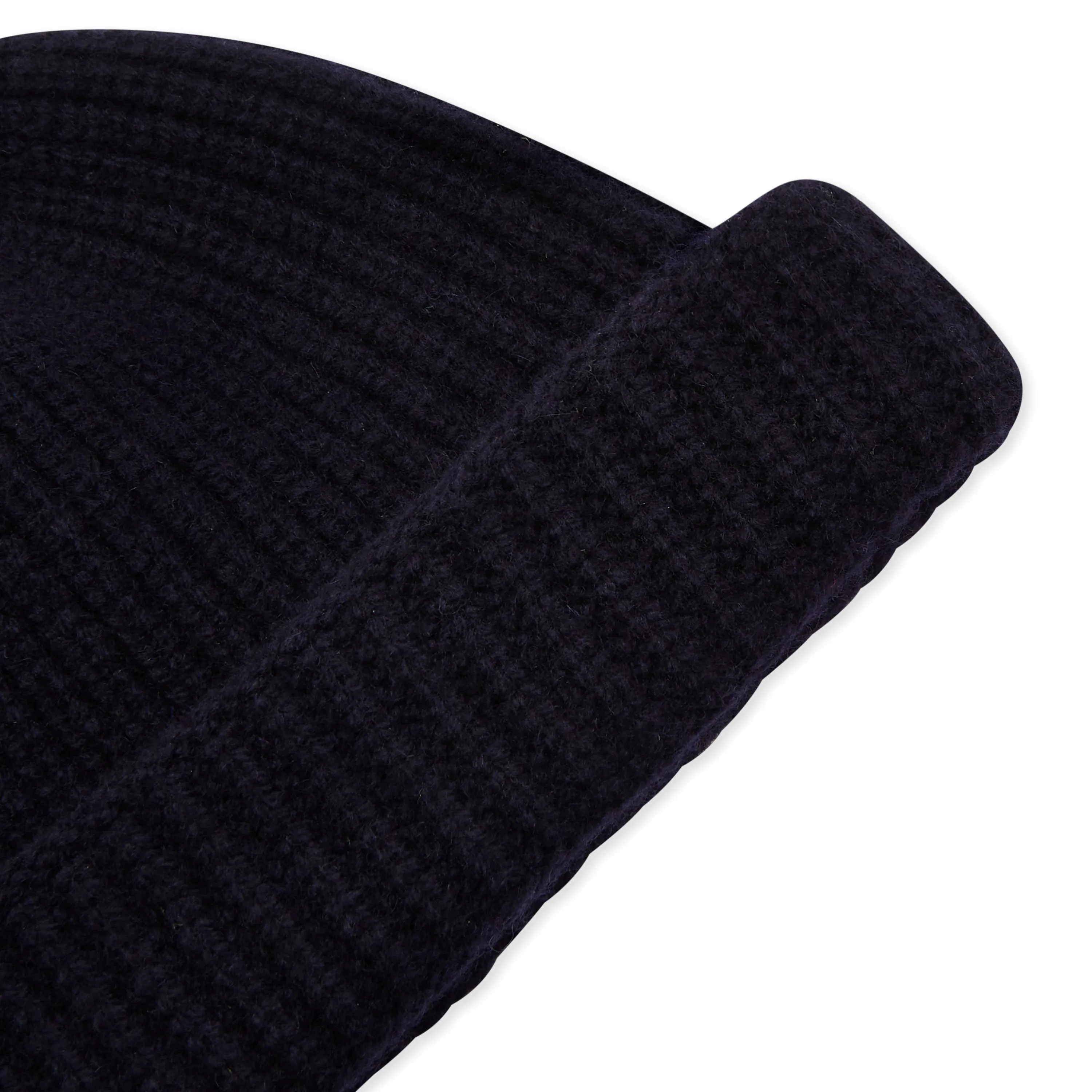 Lambswool Beanie Hat - Dark Navy
