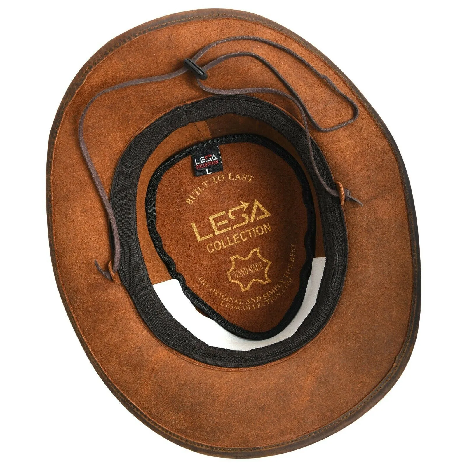 Leather Cowboy Western Style Hat Brown With Conchos Leather Band