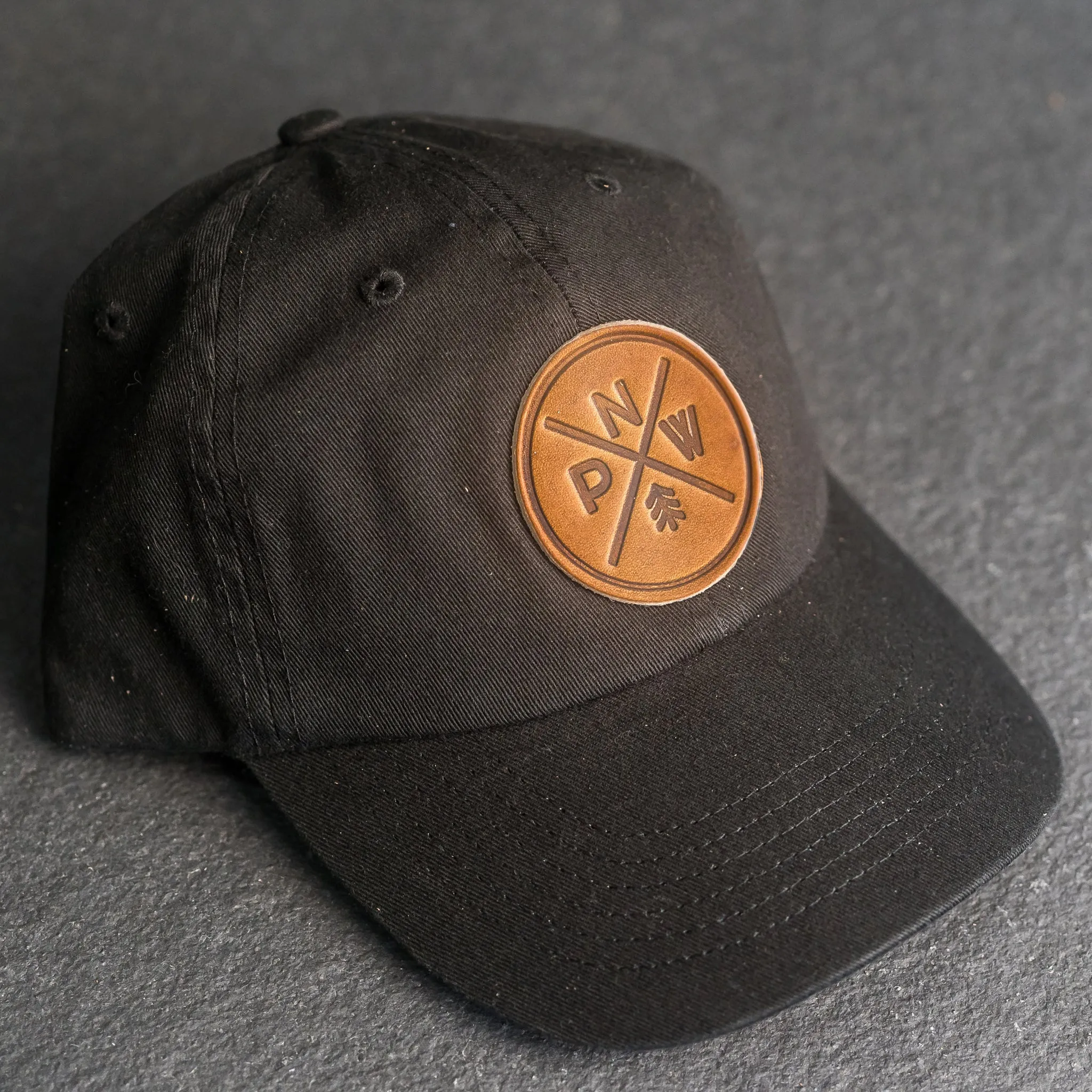 Leather Patch Unstructured Style Hat - PNW Stamp