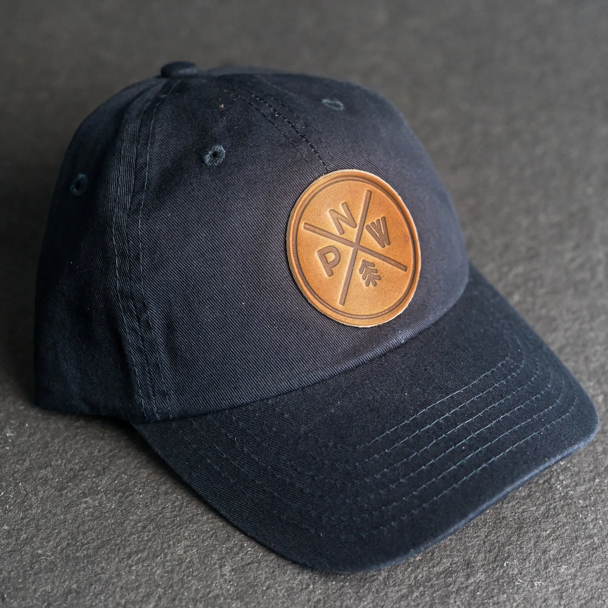 Leather Patch Unstructured Style Hat - PNW Stamp