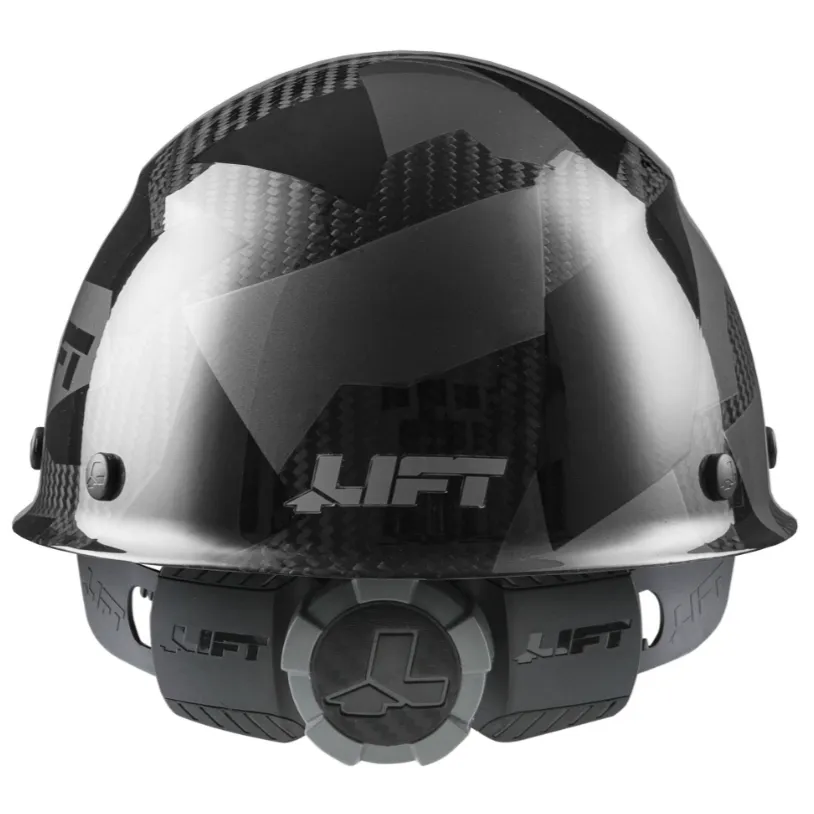 LIFT Safety HDCC-20CK DAX Carbon Fiber Cap Style Hard Hat - Ratchet Suspension - Full Black Camo