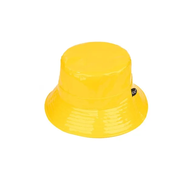 Luxury White Waterproof Faux Leather Bucket Hat