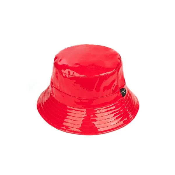 Luxury White Waterproof Faux Leather Bucket Hat