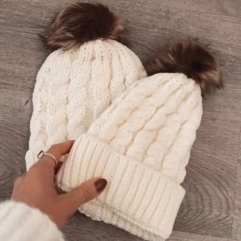Matching Mama & Baby Hats - Cream