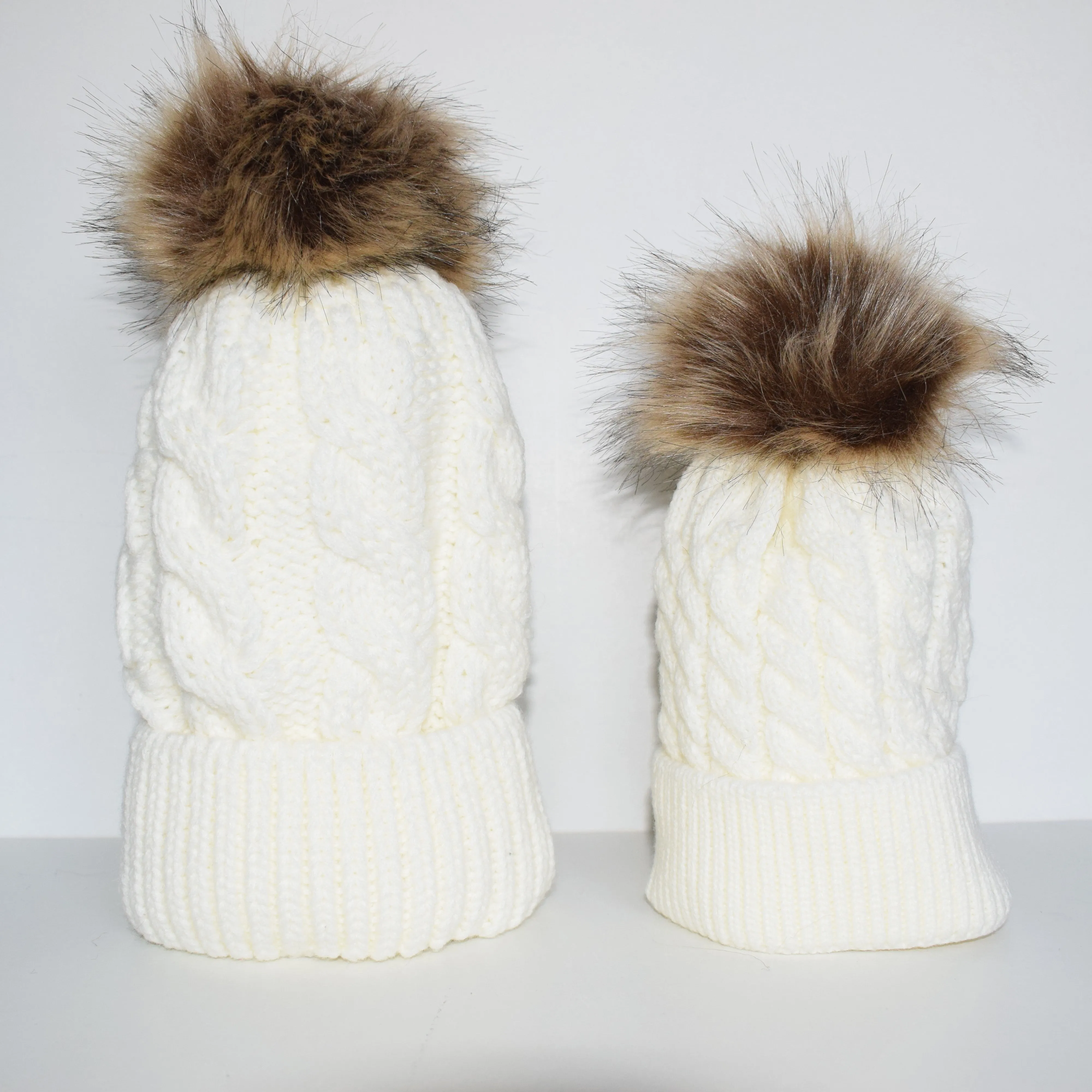 Matching Mama & Baby Hats - Cream