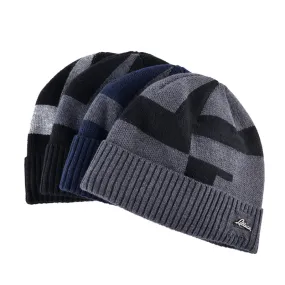 Men's Winter Fashion Knitted Beanie - Black,Gray,Blue