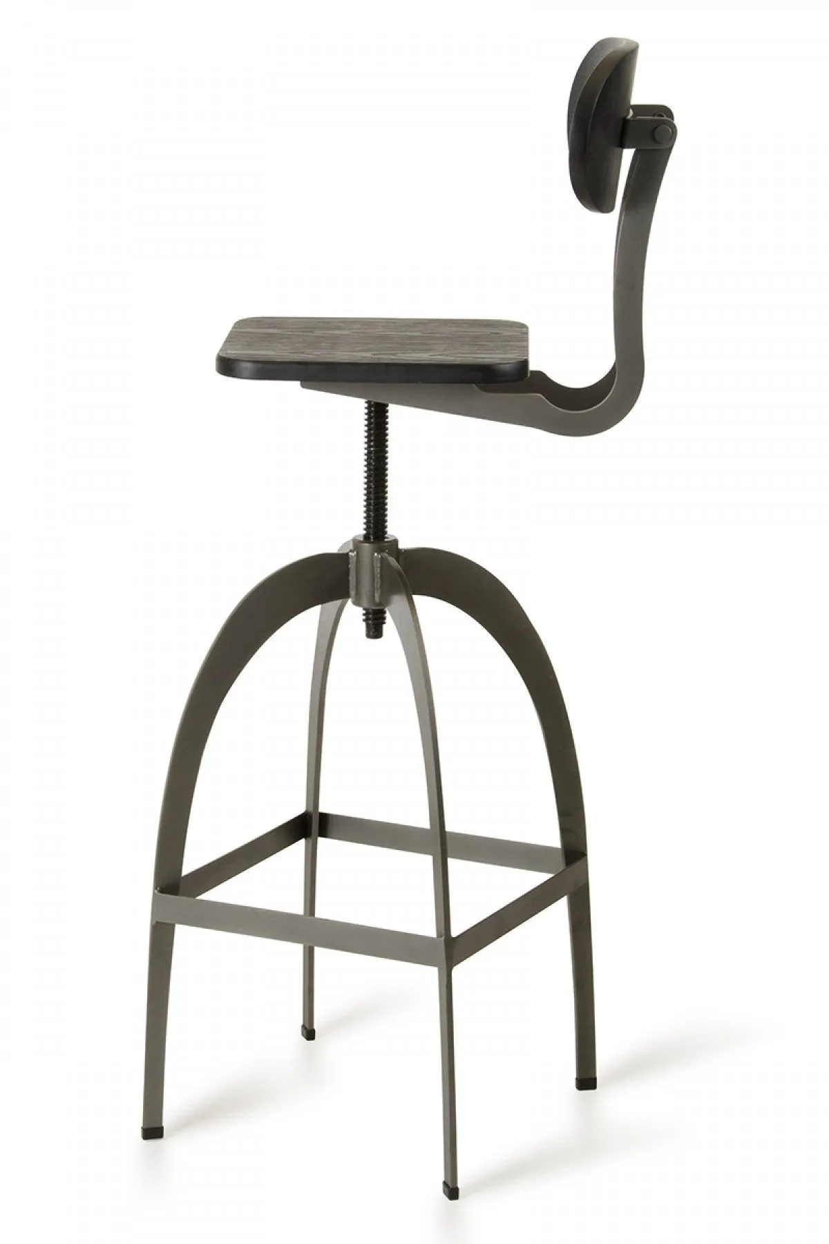 Modrest Elgin Modern Black & Gun Metal Bar Stool