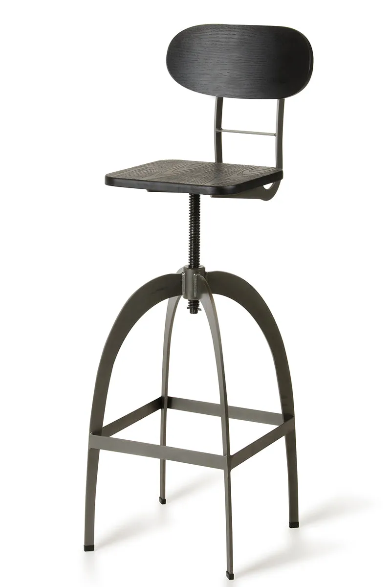 Modrest Elgin Modern Black & Gun Metal Bar Stool