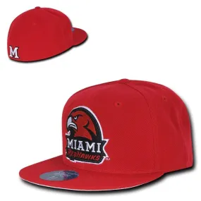 NCAA Miami University Red Hawks College Fitted Caps Hats Red