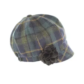 Newsboy Hat - Navy & Green Plaid