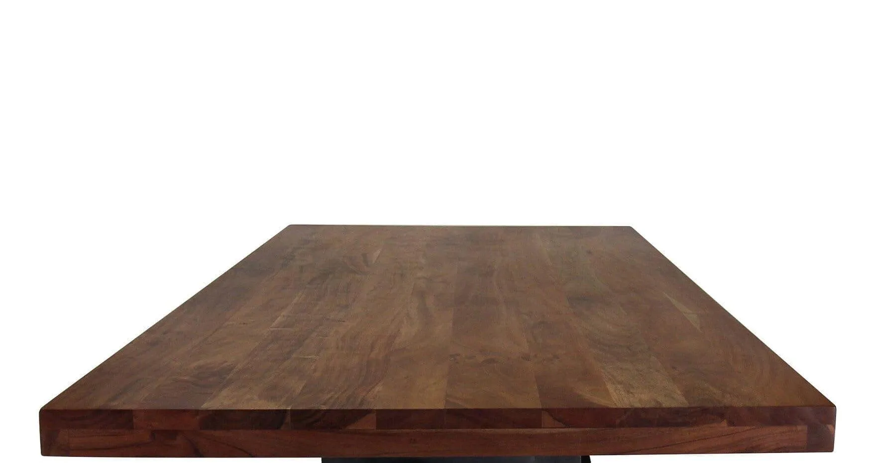 Otis Steel Dining Table - Adjustable Height - Iron Base - Casters - Walnut