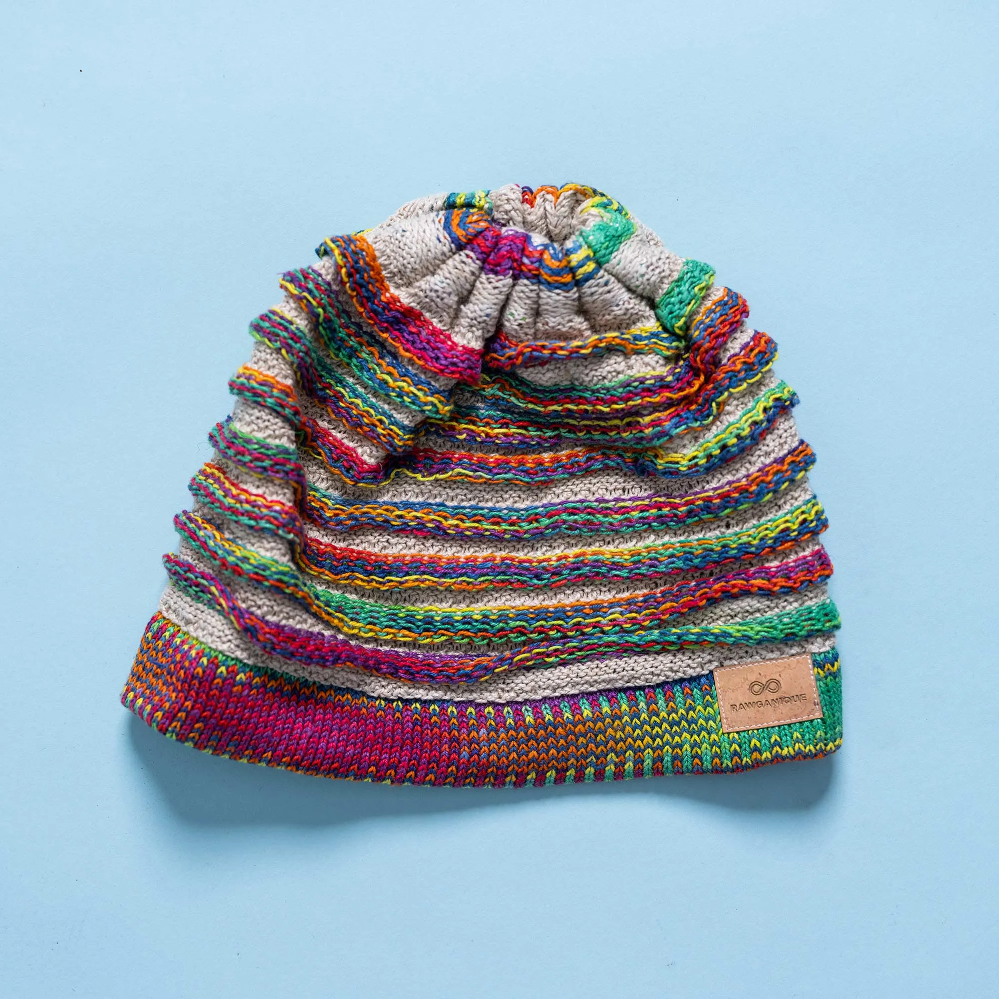PACIFIC GROVE 100% Organic Linen Chimney Beanie (100% Biodegradable) (Plastic-Free, Organic Elastic)