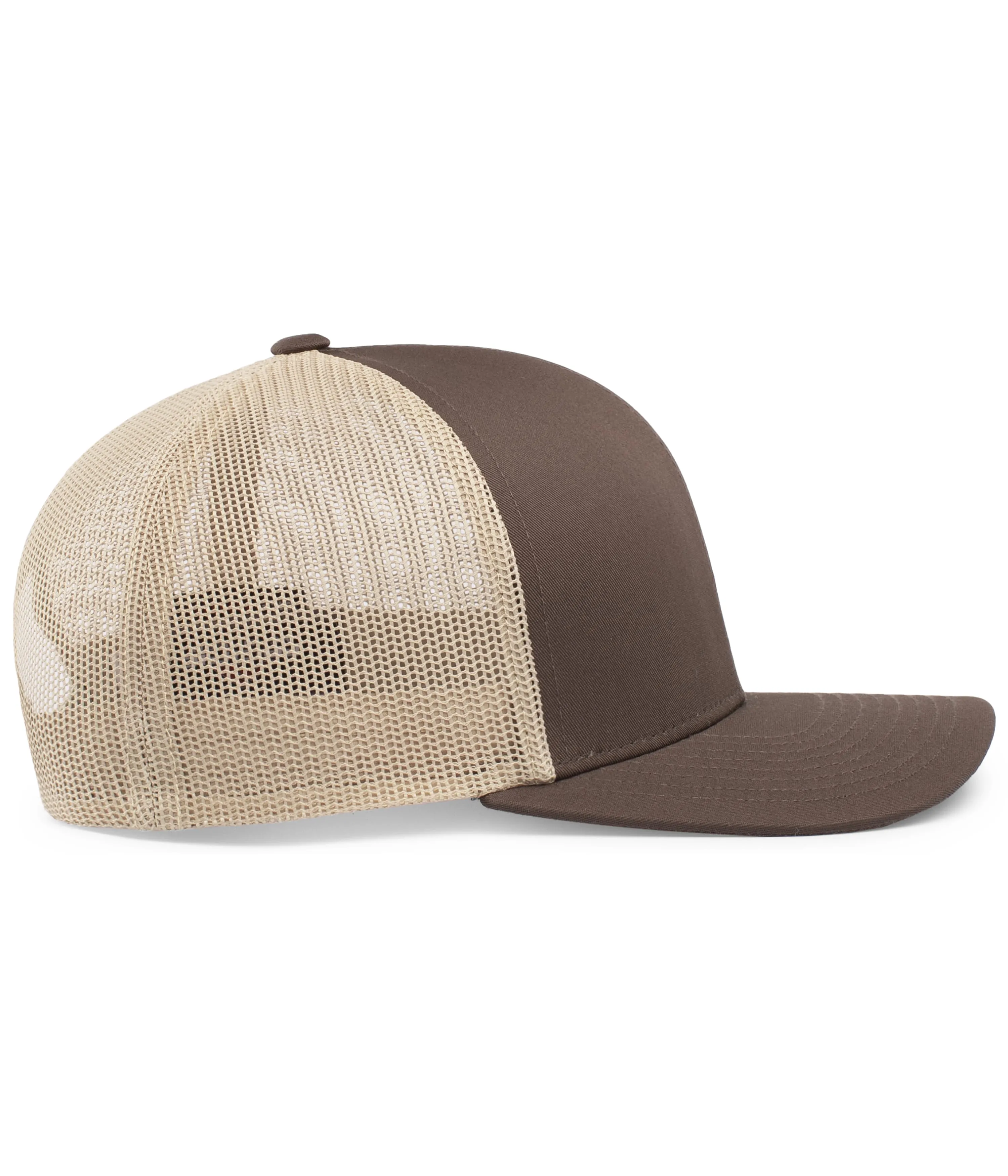 Pacific Headwear Trucker Snapback Cap - Brown/Khaki/Brown