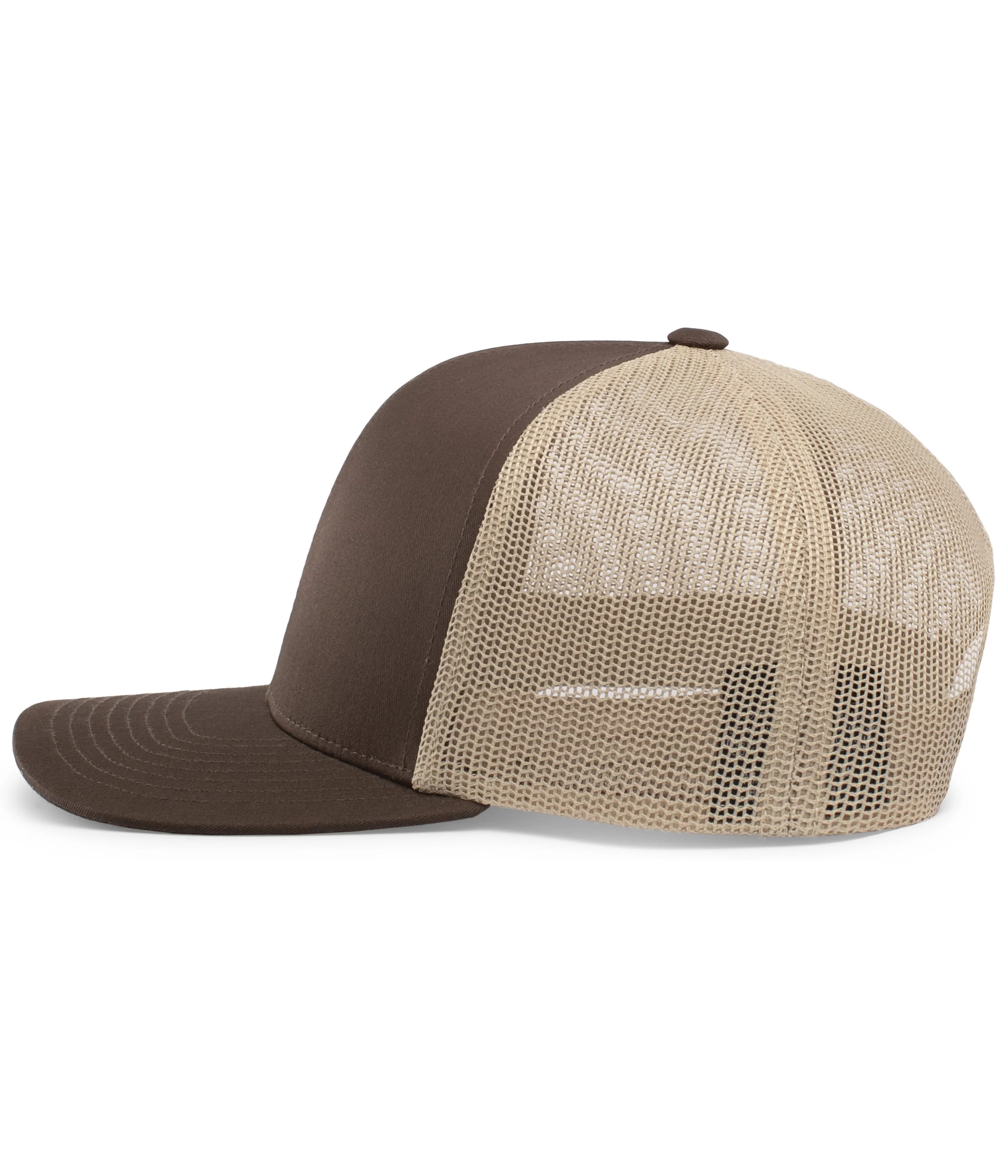 Pacific Headwear Trucker Snapback Cap - Brown/Khaki/Brown
