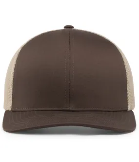 Pacific Headwear Trucker Snapback Cap - Brown/Khaki/Brown